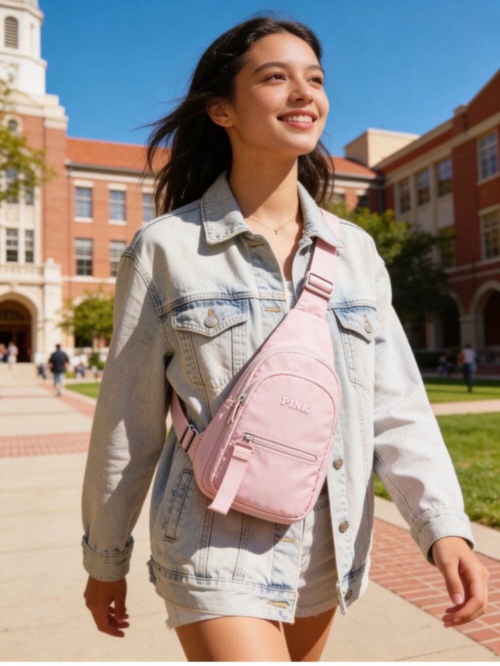 PINK Victoria's Secret Light Pink Crossbody Sling Bag